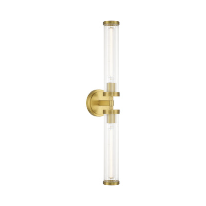 Jarvis Ribbed Wall Light in Aged Brass.