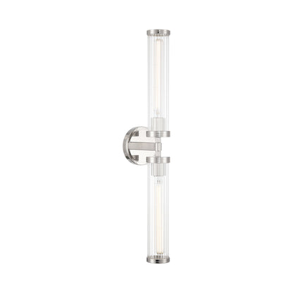 Jarvis Ribbed Wall Light in Polished Nickel.