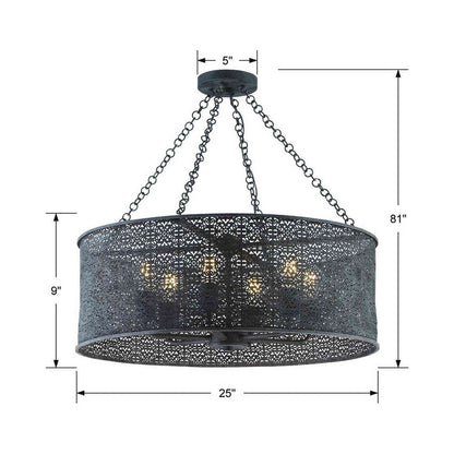 Jasmine Chandelier - line drawing.