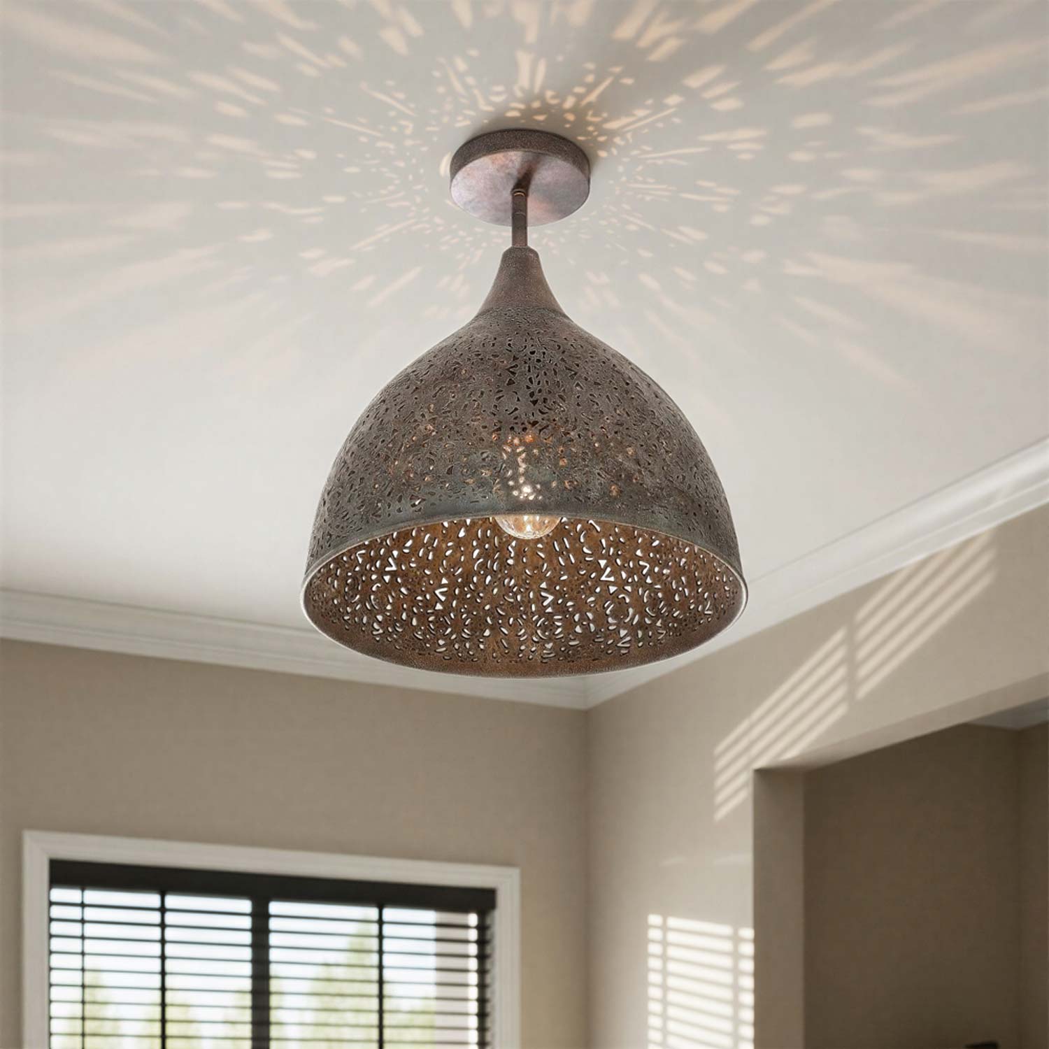 Jasmine Semi Flush Mount Ceiling Light in Detail.