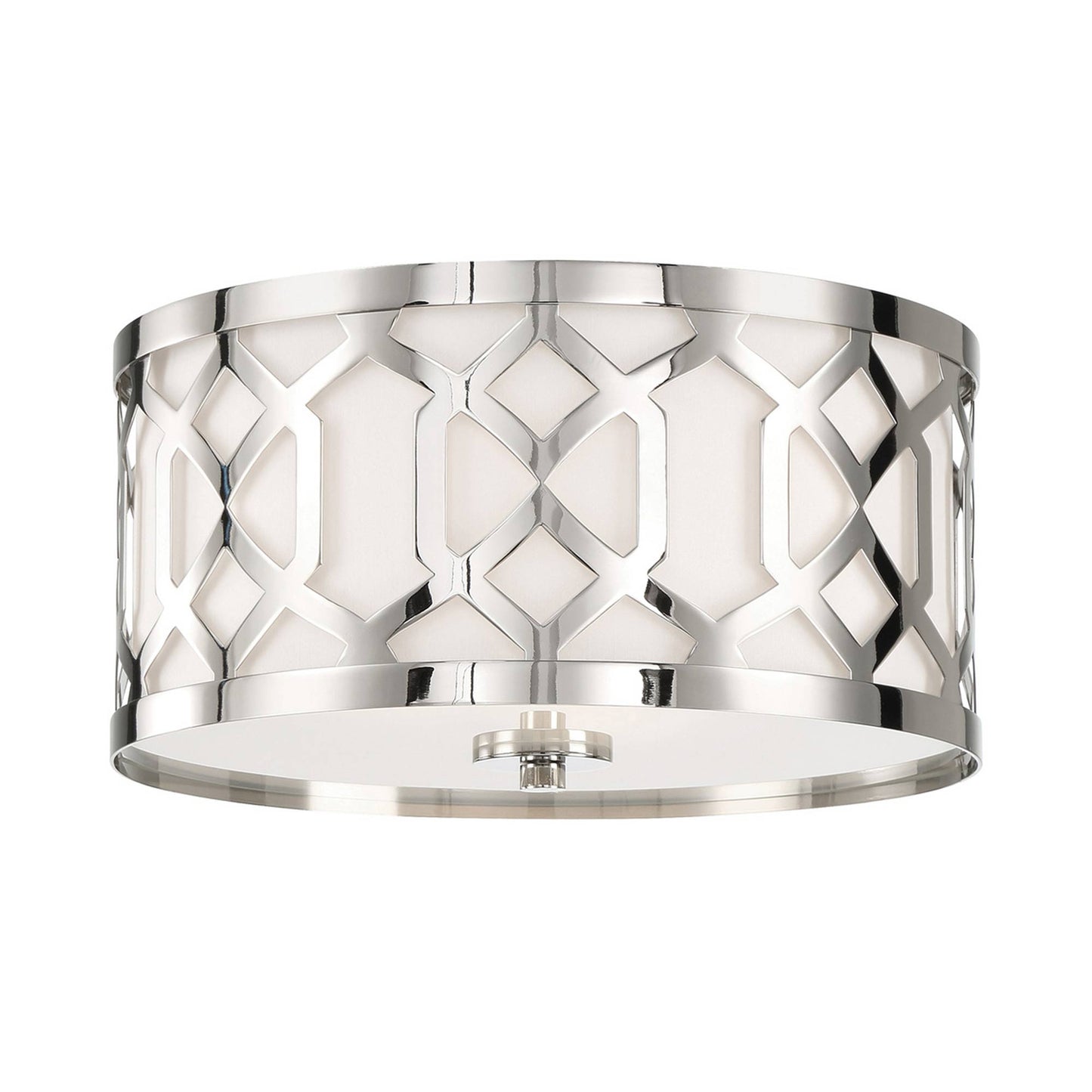 Jennings Flush Mount Ceiling Light in Polished Nickel.