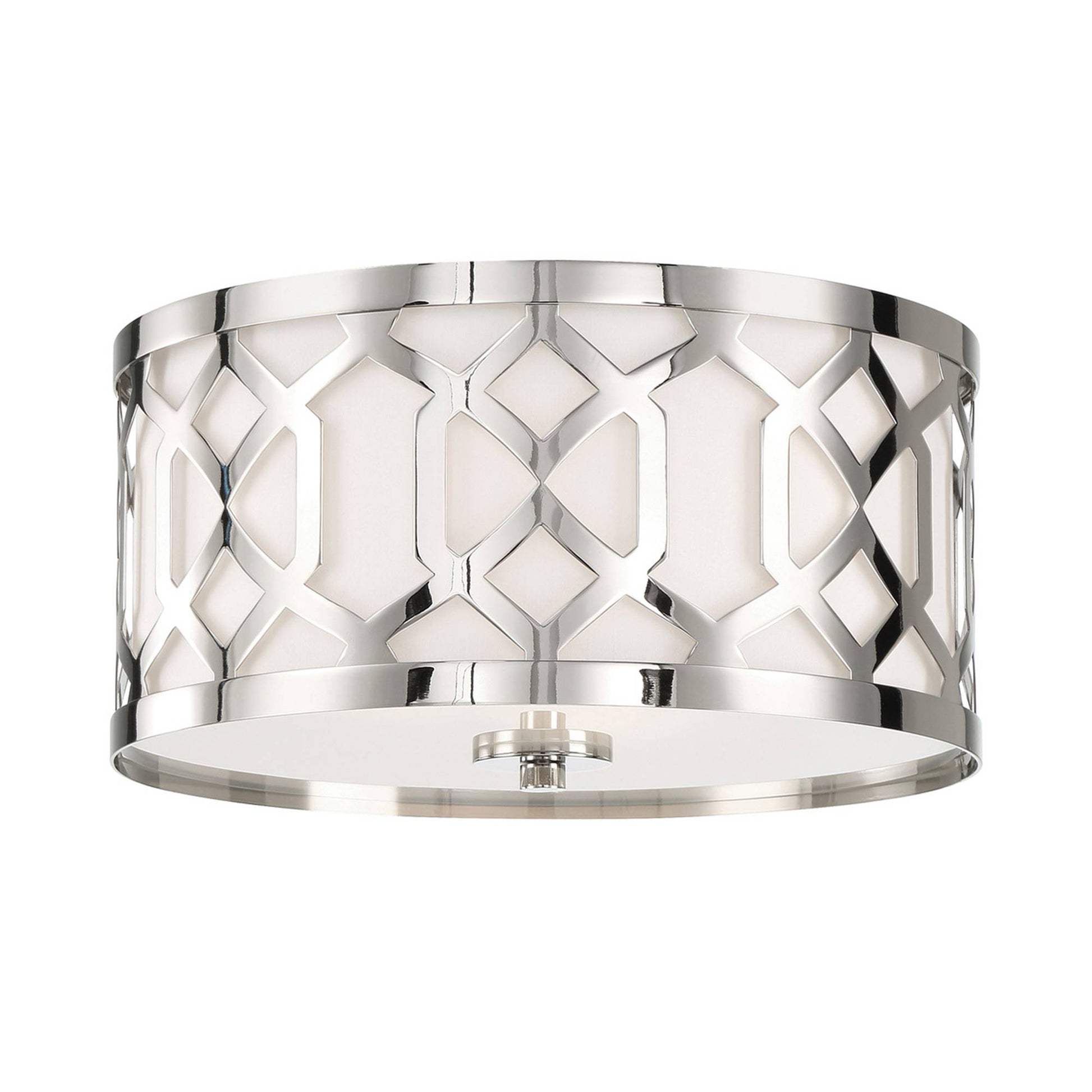 Jennings Flush Mount Ceiling Light in Polished Nickel.