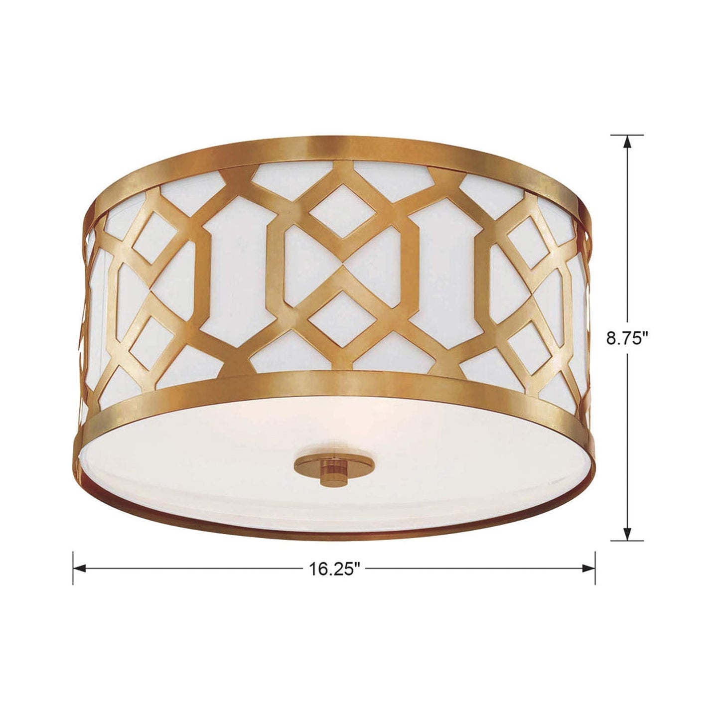 Jennings Flush Mount Ceiling Light - line drawing.