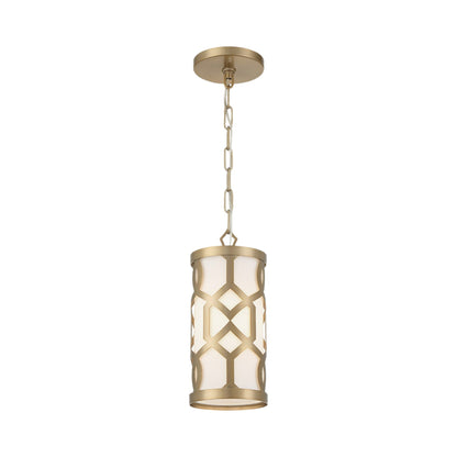 Jennings Pendant Light in Aged Brass.