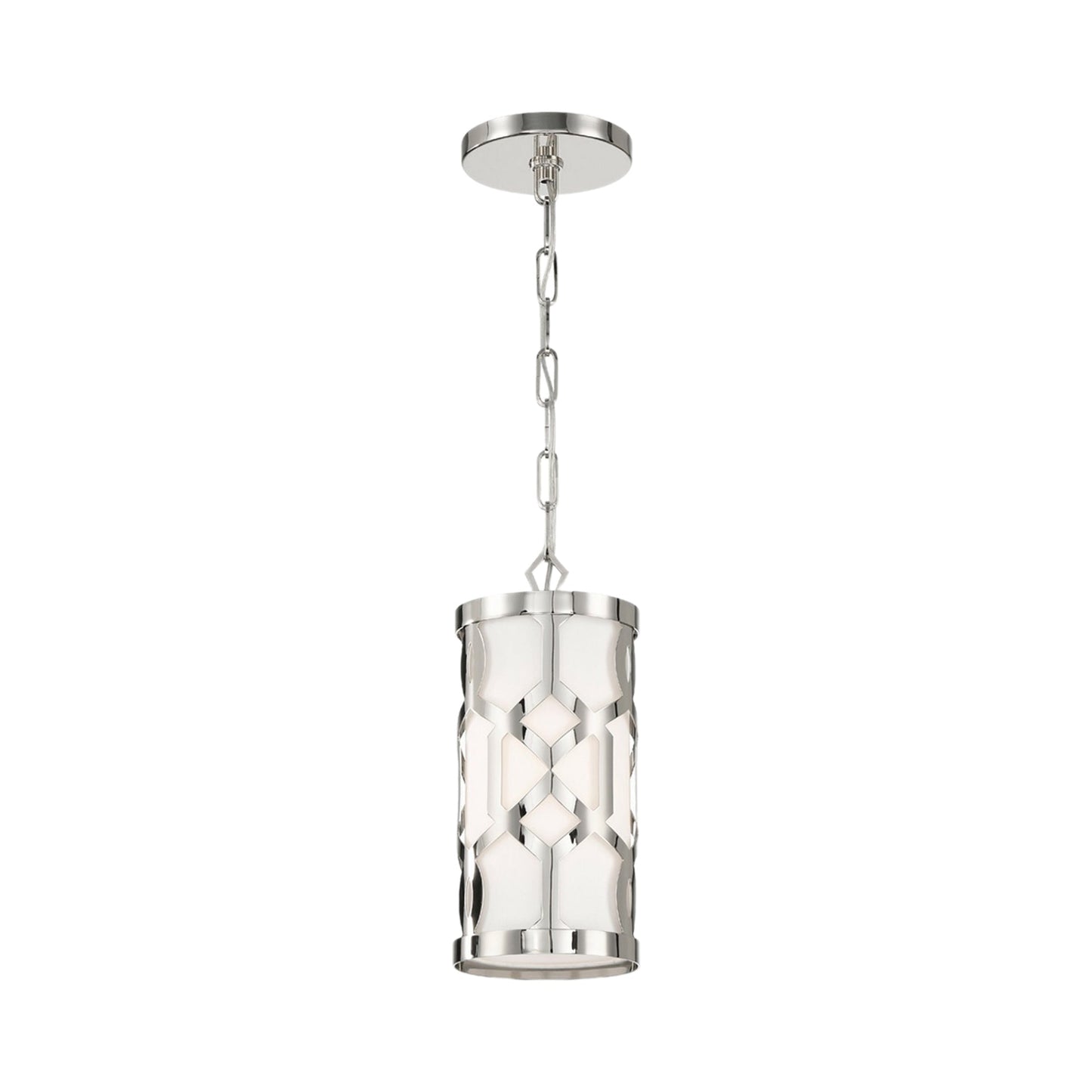 Jennings Pendant Light in Polished Nickel.