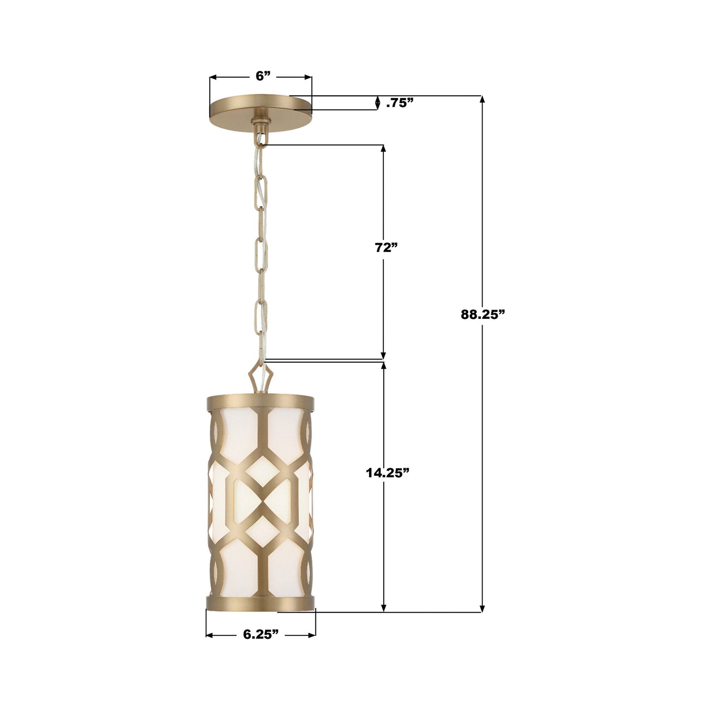 Jennings Pendant Light - line drawing.