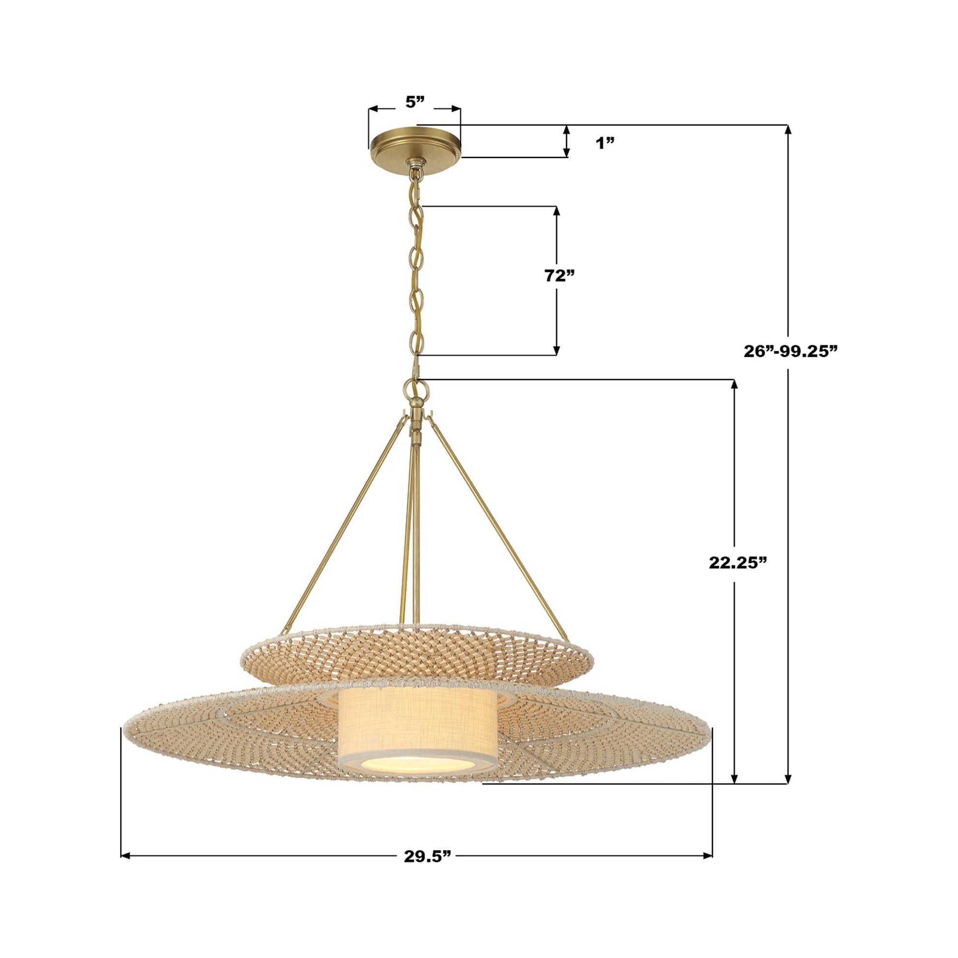 Juniper Chandelier - line drawing.