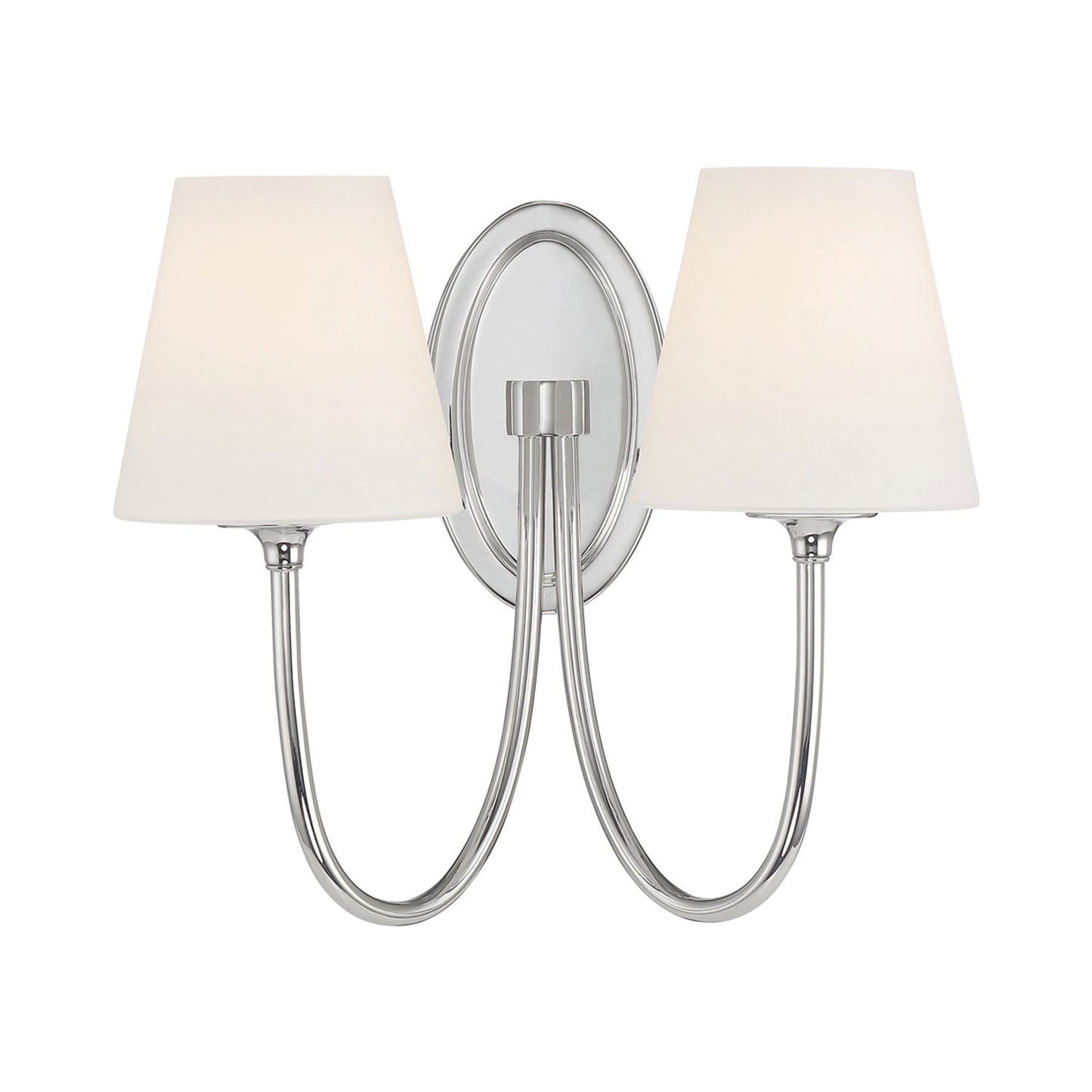 Juno Wall Light in Polished Nickel (2-Light).