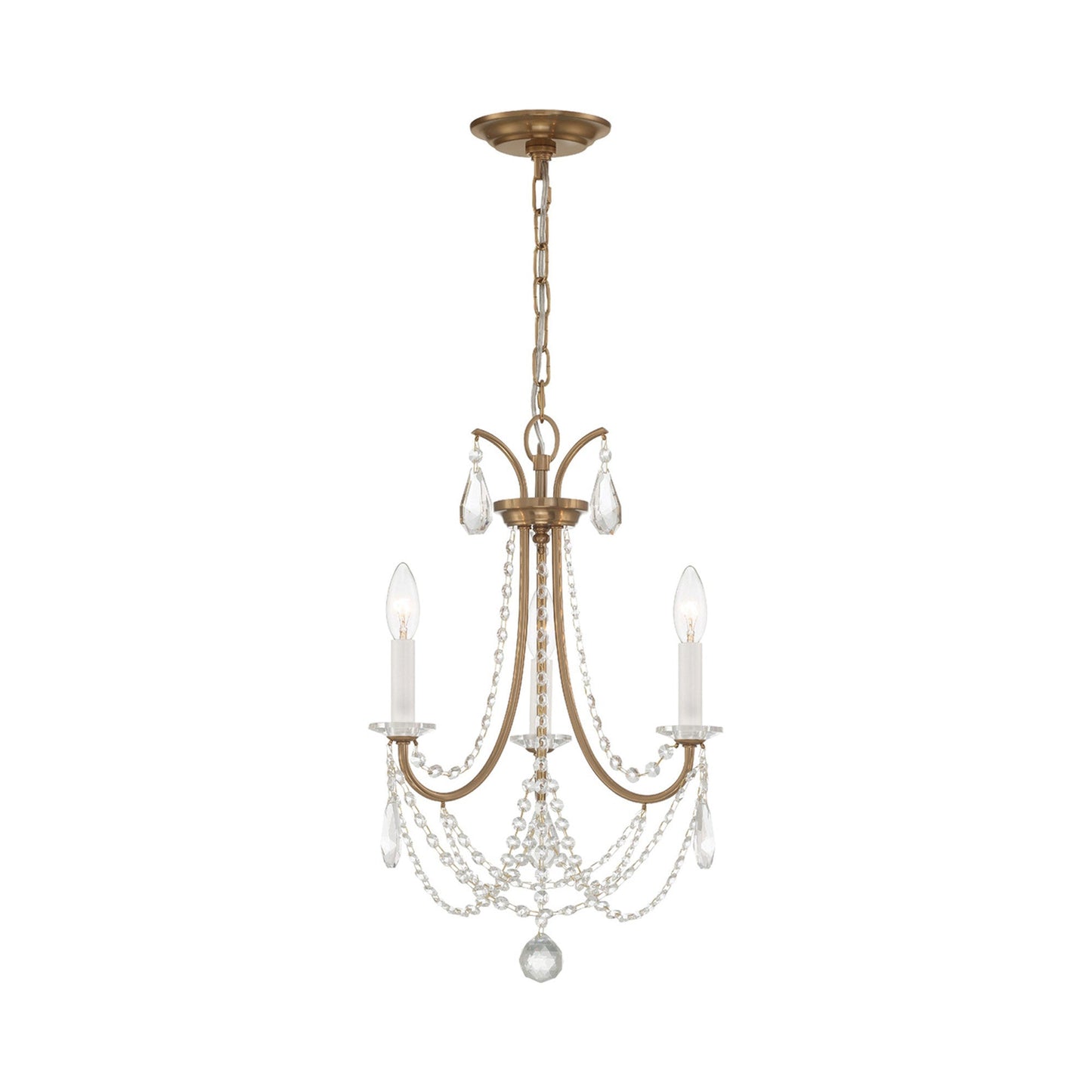 Karrington Chandelier in Aged Brass (3-Light).