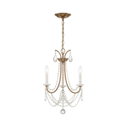 Karrington Chandelier in Aged Brass (3-Light).