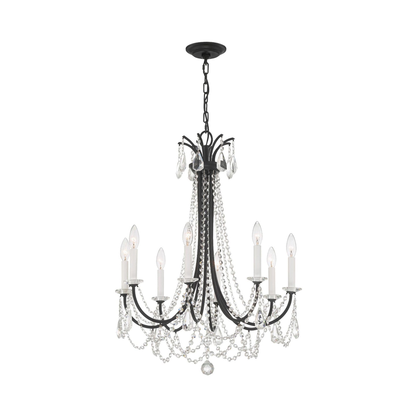 Karrington Chandelier in Matte Black (8-Light).