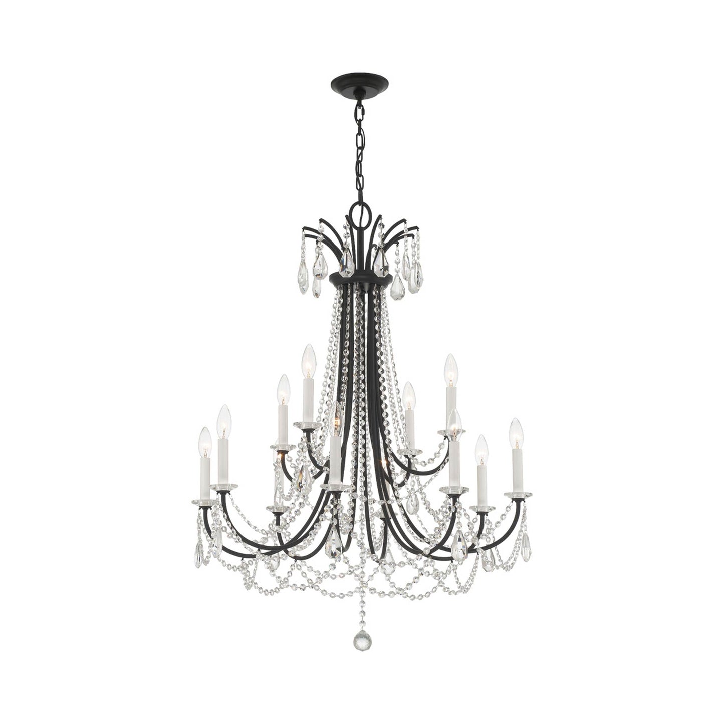 Karrington Chandelier in Matte Black (12-Light).