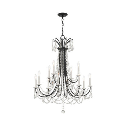 Karrington Chandelier in Matte Black (12-Light).