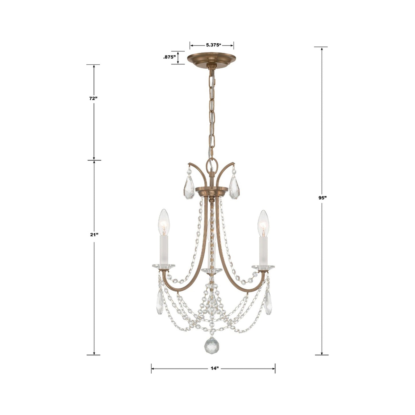 Karrington Chandelier - line drawing.