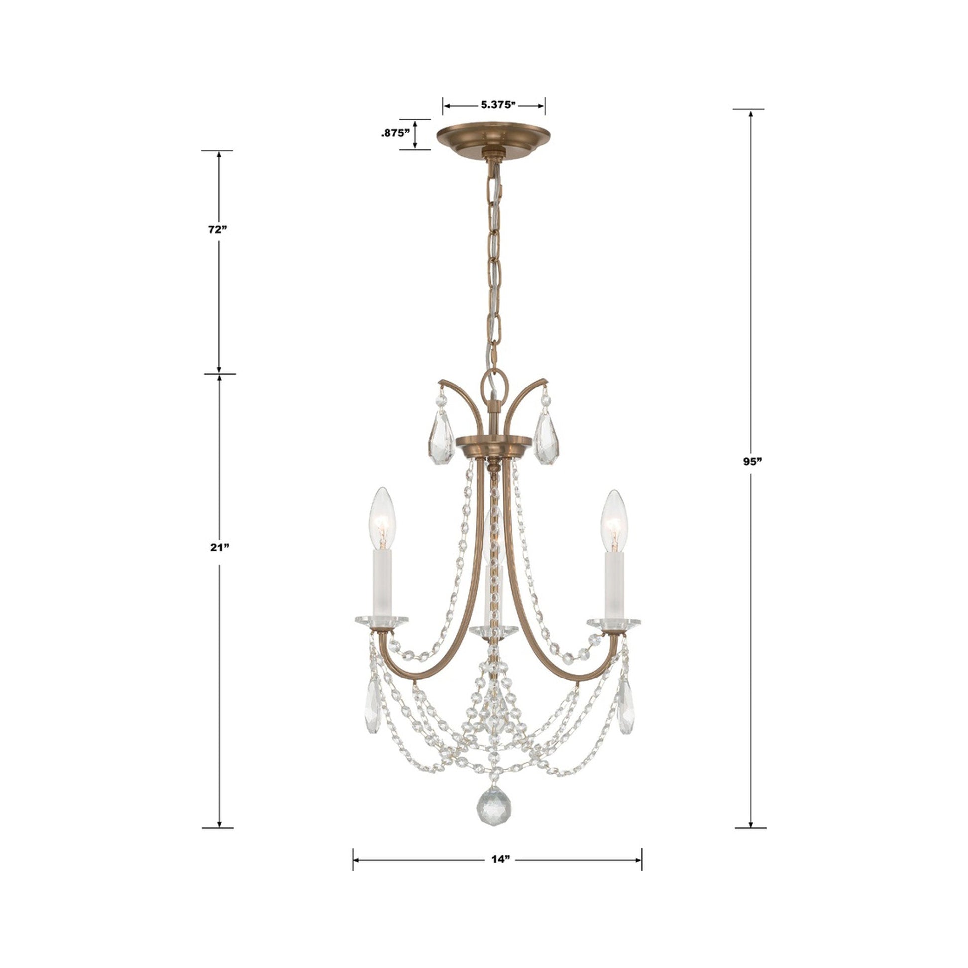 Karrington Chandelier - line drawing.