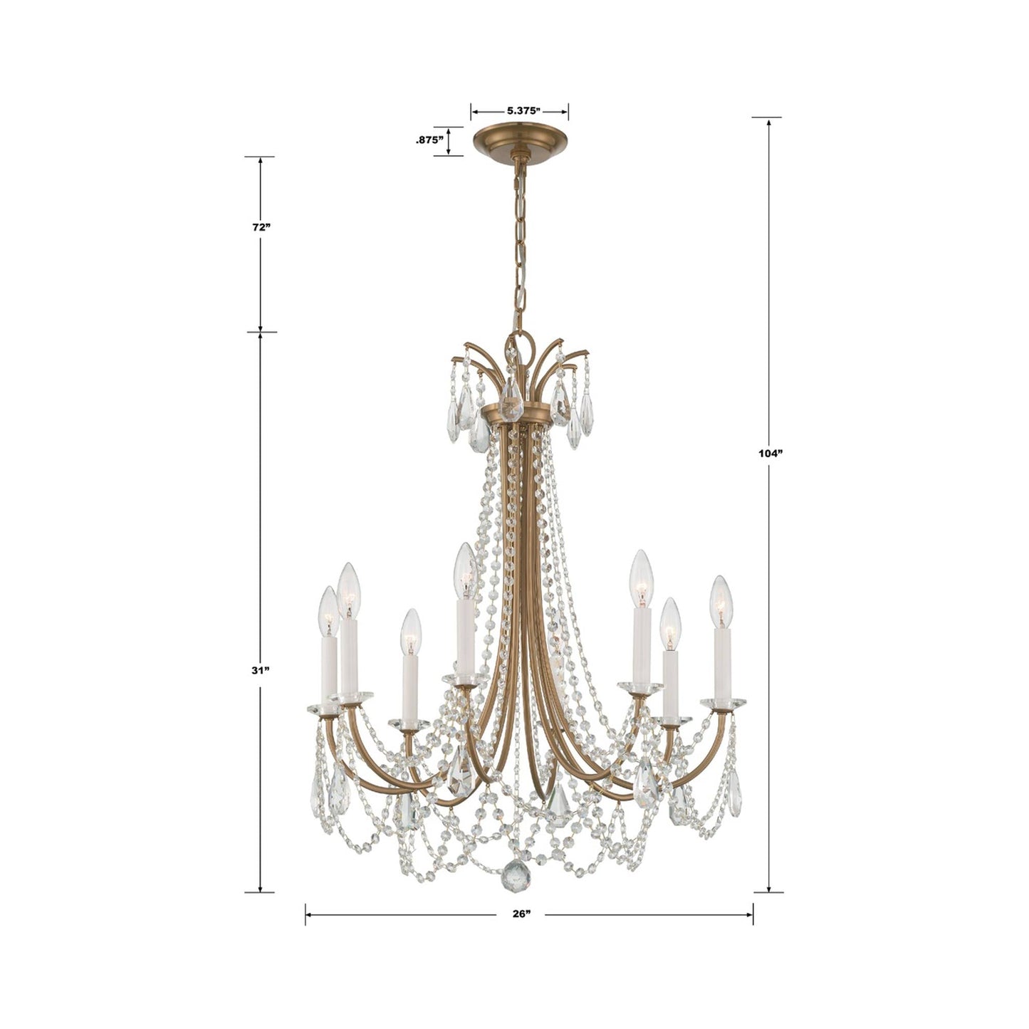 Karrington Chandelier - line drawing.