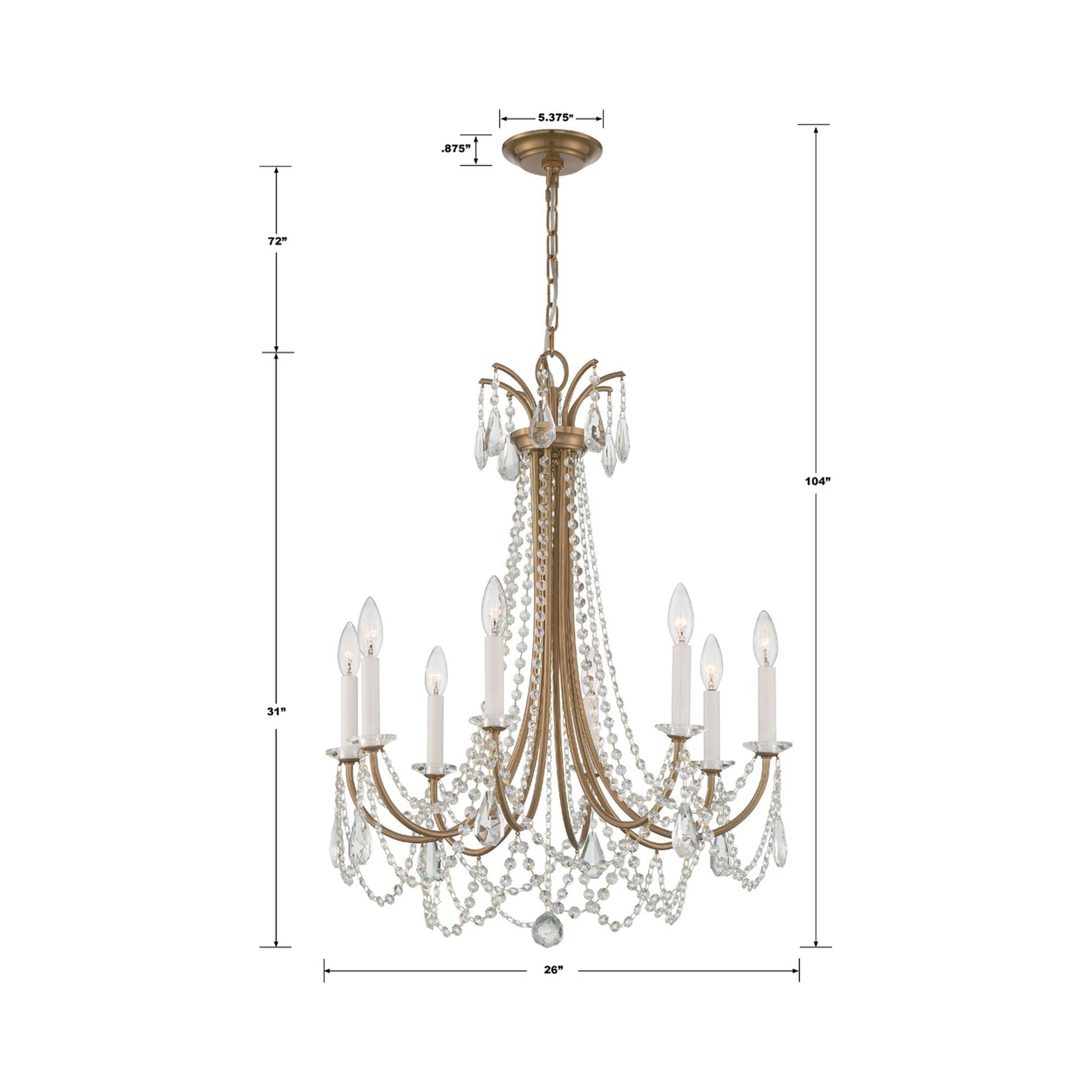 Karrington Chandelier - line drawing.