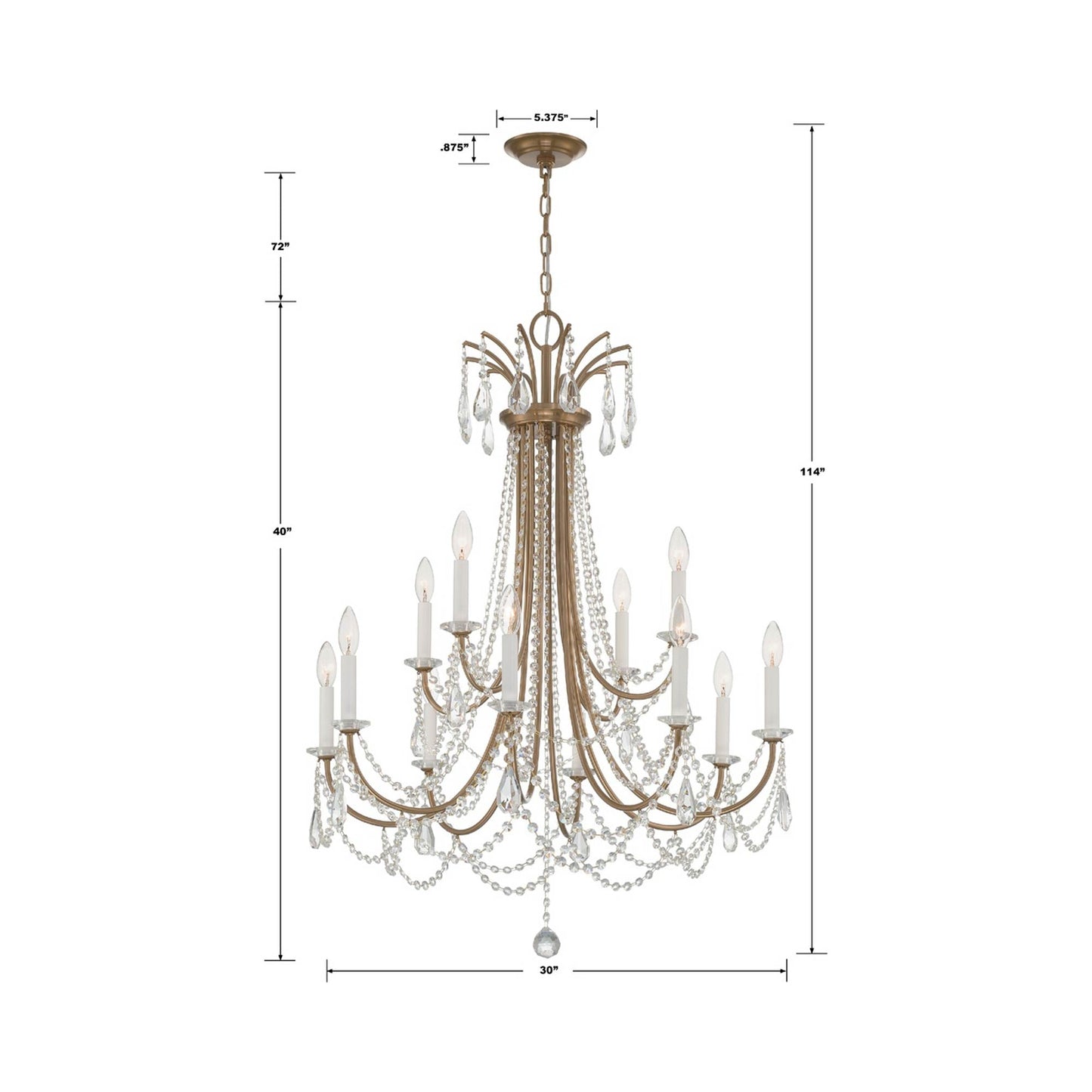 Karrington Chandelier - line drawing.