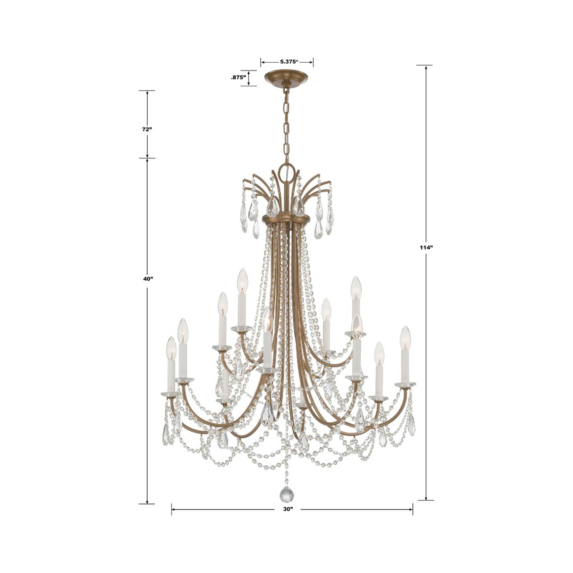 Karrington Chandelier - line drawing.