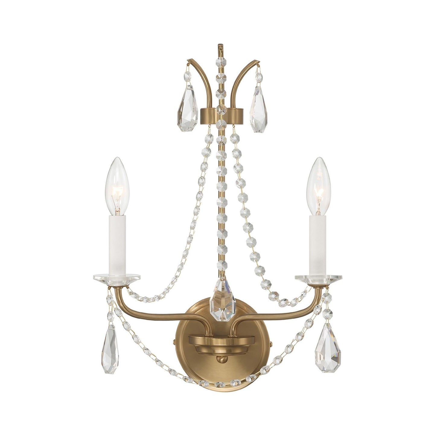 Karrington Wall Light in Aged Brass.