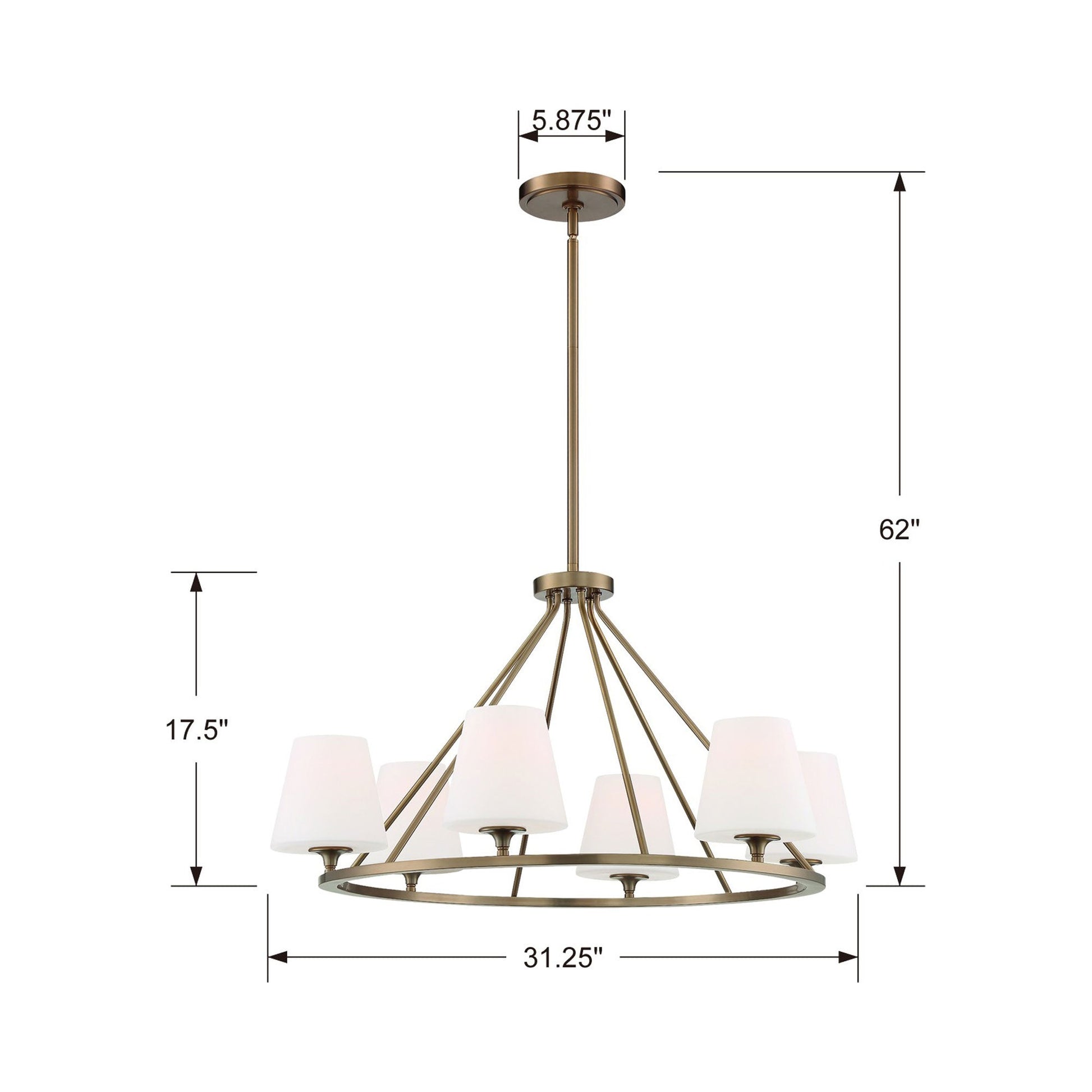 Keenan Chandelier - line drawing.
