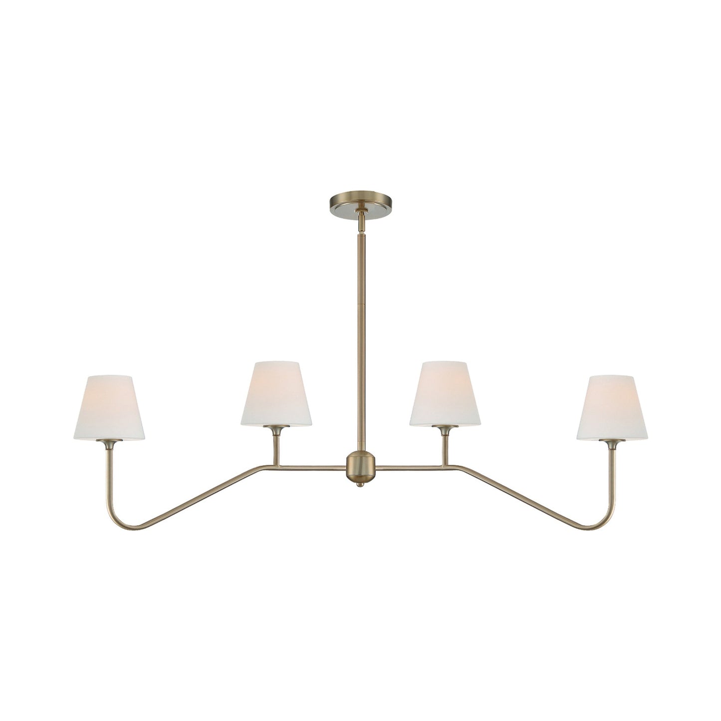 Keenan Linear Chandelier in Vibrant Gold.