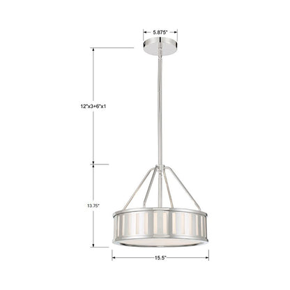 Kendall Pendant Light - line drawing.