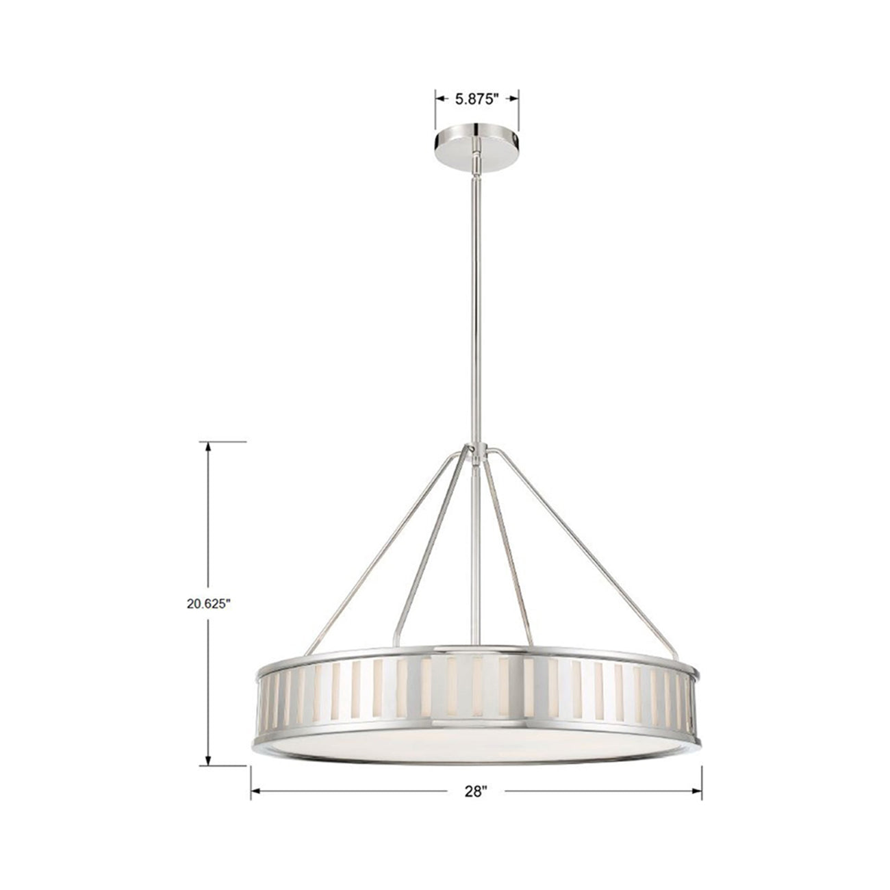 Kendall Pendant Light - line drawing.