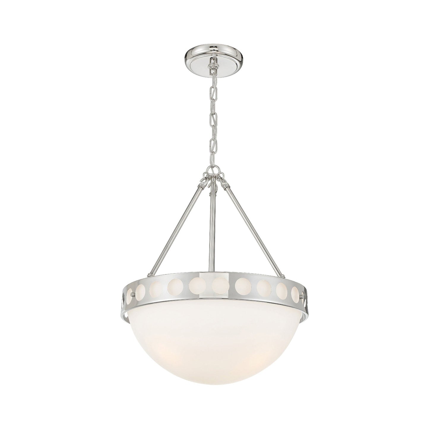 Kirby Chandelier in Polished Nickel.