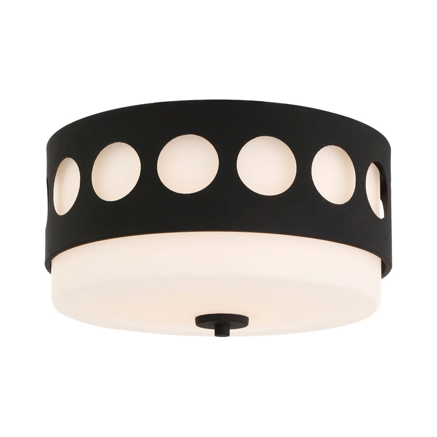 Kirby Flush Mount Ceiling Light in Black Forged.