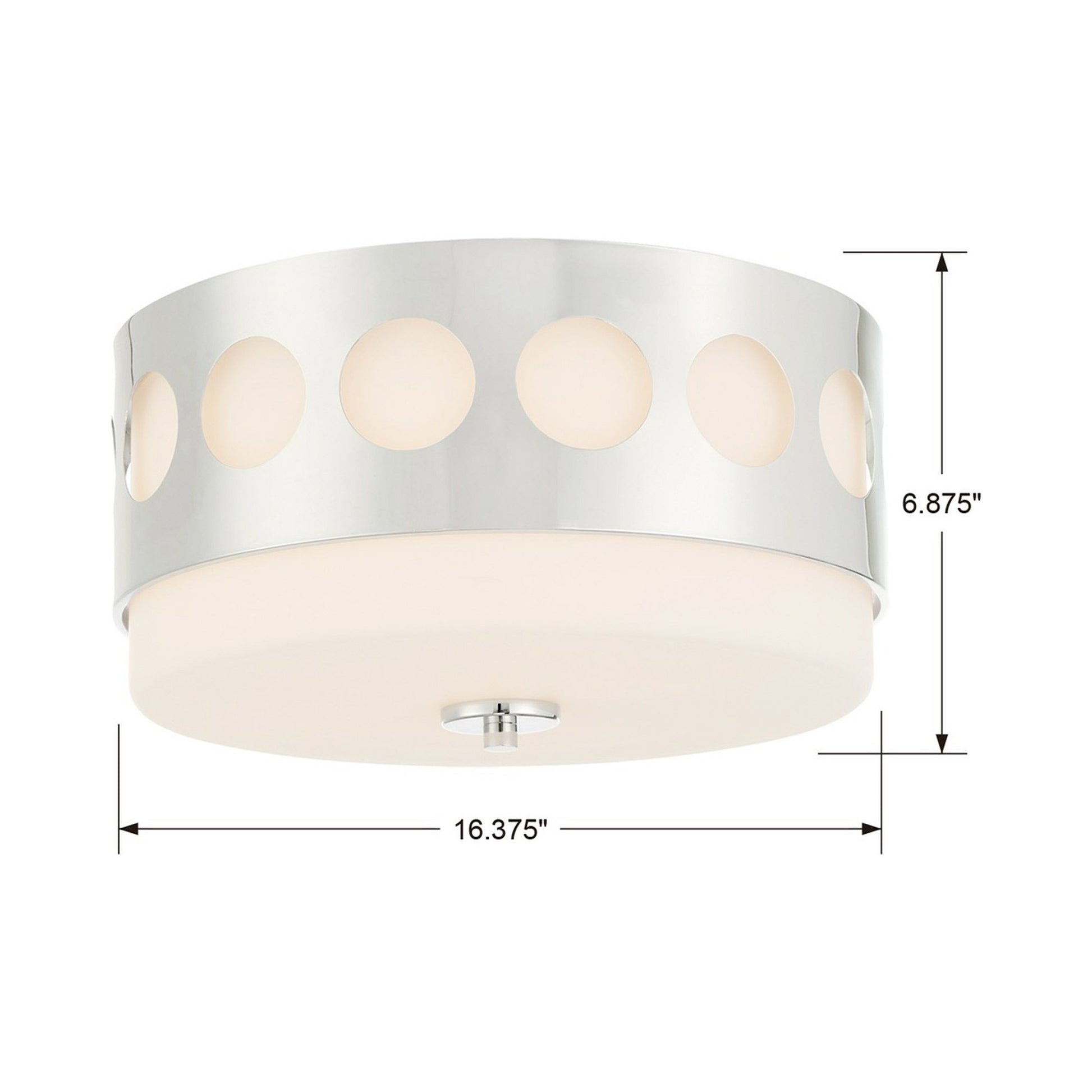 Kirby Flush Mount Ceiling Light - line drawing.