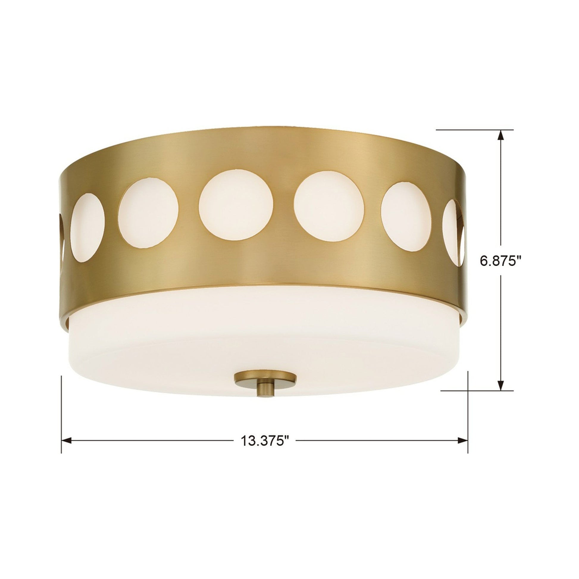 Kirby Flush Mount Ceiling Light - line drawing.