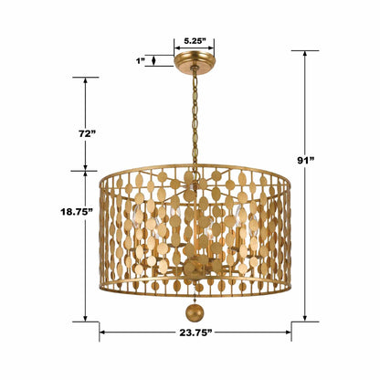 Layla Chandelier - line drawing.
