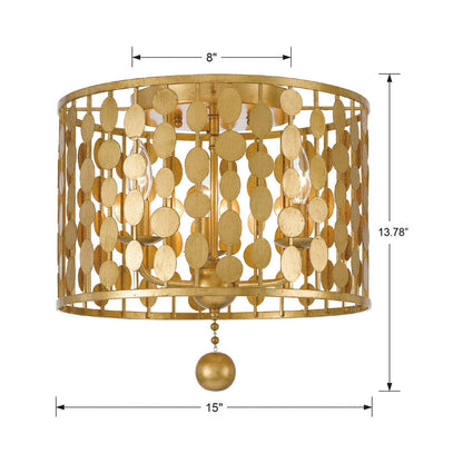 Layla Flush Mount Ceiling Light - line drawing.