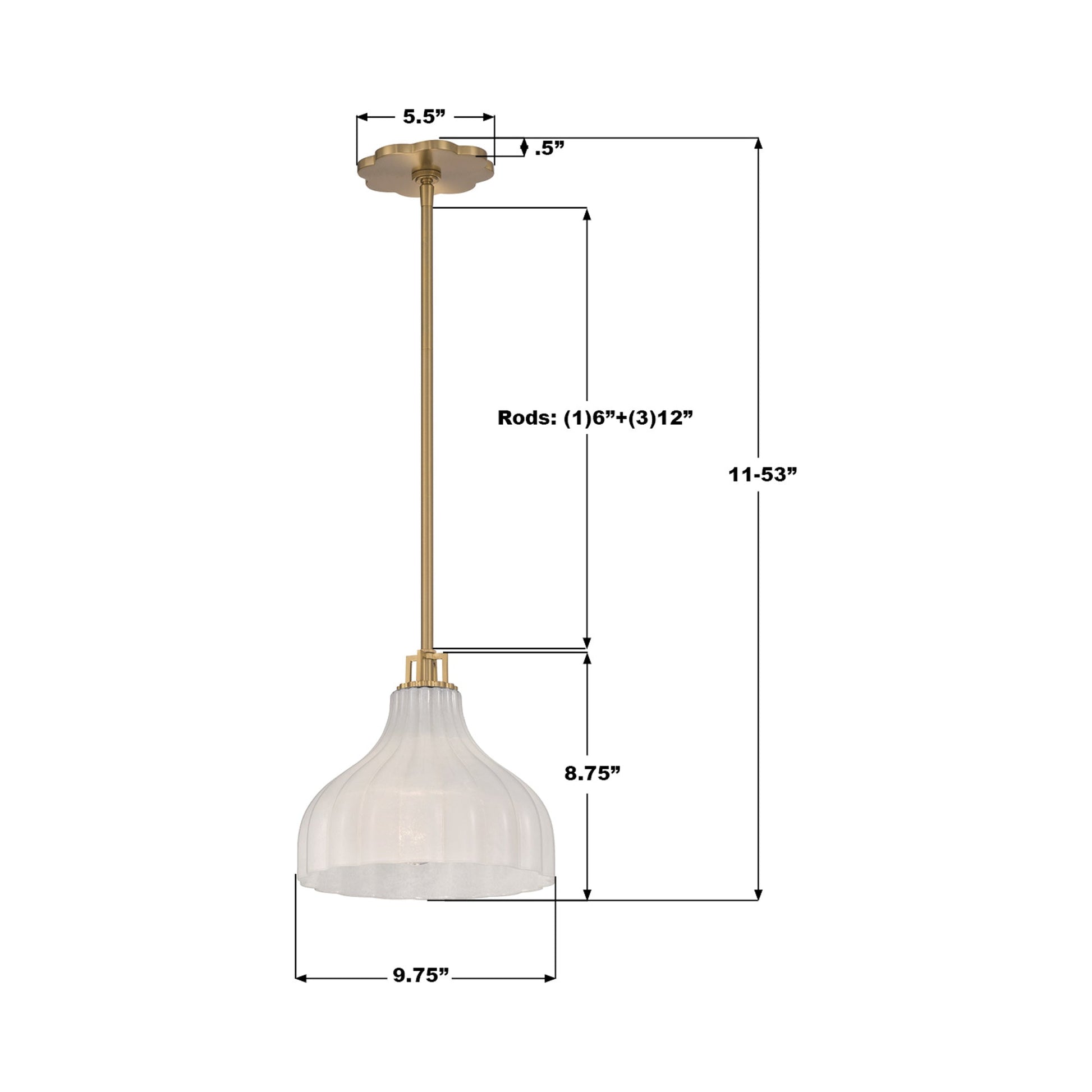 Layton Pendant Light - line drawing.