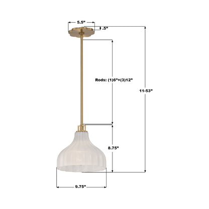 Layton Pendant Light - line drawing.