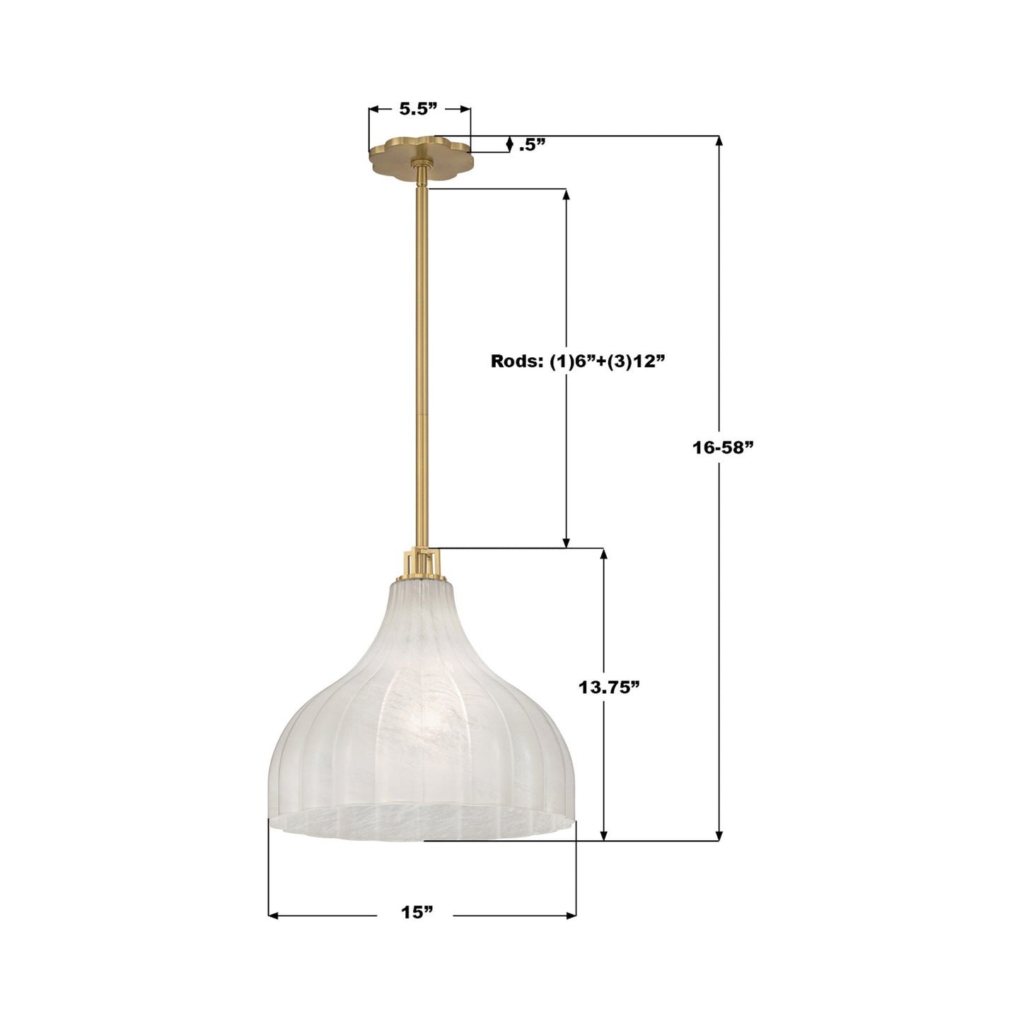 Layton Pendant Light - line drawing.
