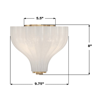Layton Semi Flush Mount Ceiling Light - line drawing.