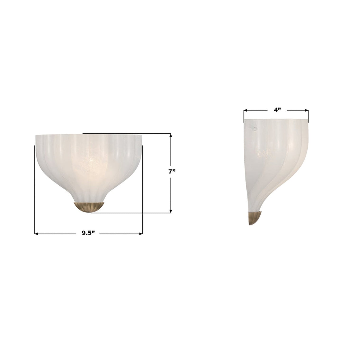 Layton Wall Light - line drawing.
