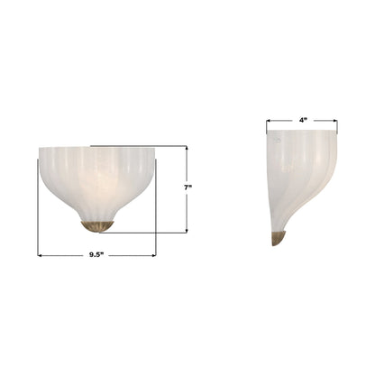 Layton Wall Light - line drawing.