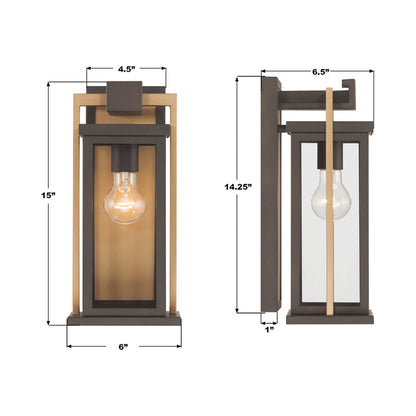 Lendel Outdoor Wall Light - line drawing.