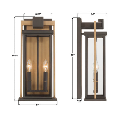 Lendel Outdoor Wall Light - line drawing.