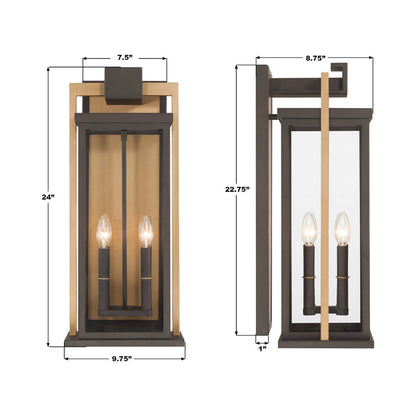 Lendel Outdoor Wall Light - line drawing.