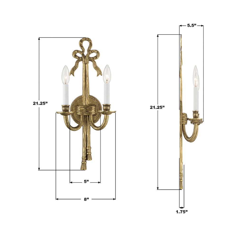 Lexsi Wall Light - line drawing.