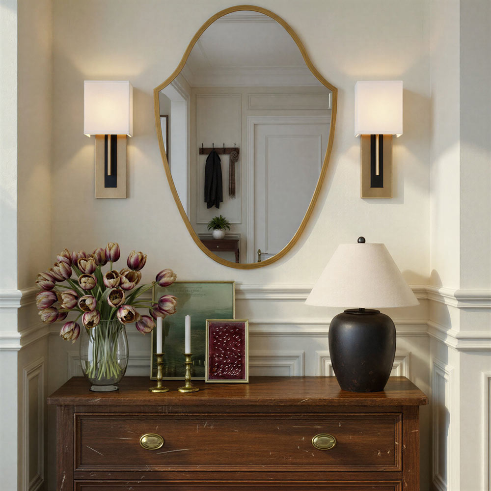 Lindee Wall Mirror in living room.