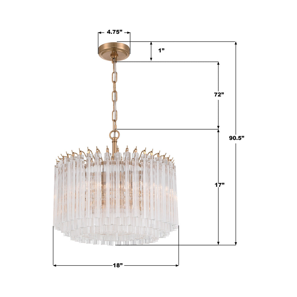Lofton Chandelier - line drawing.