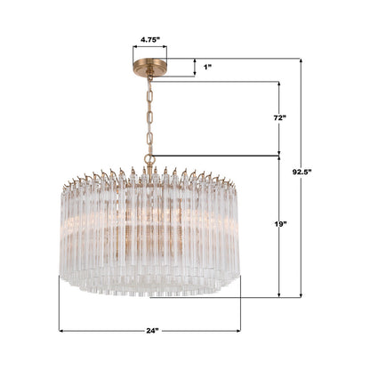 Lofton Chandelier - line drawing.
