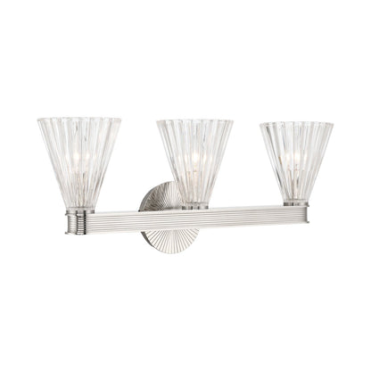 Lotus Cone Bath Vanity Light in Polished Nickel.