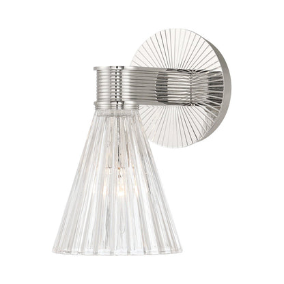 Lotus Cone Wall Light in Polished Nickel.