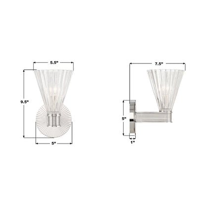 Lotus Cone Wall Light - line drawing.